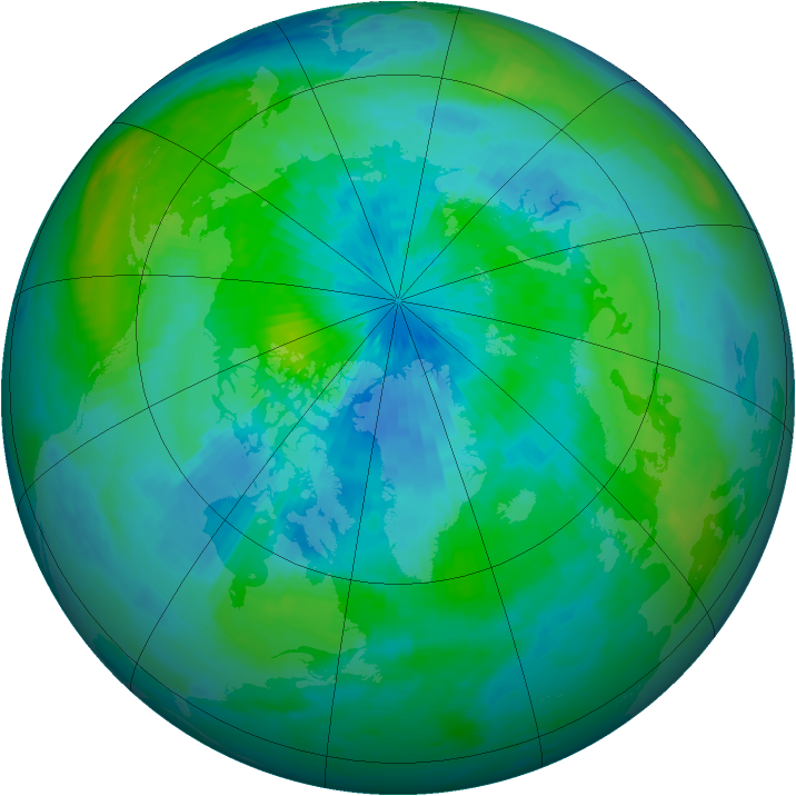 Arctic ozone map for 18 September 1994